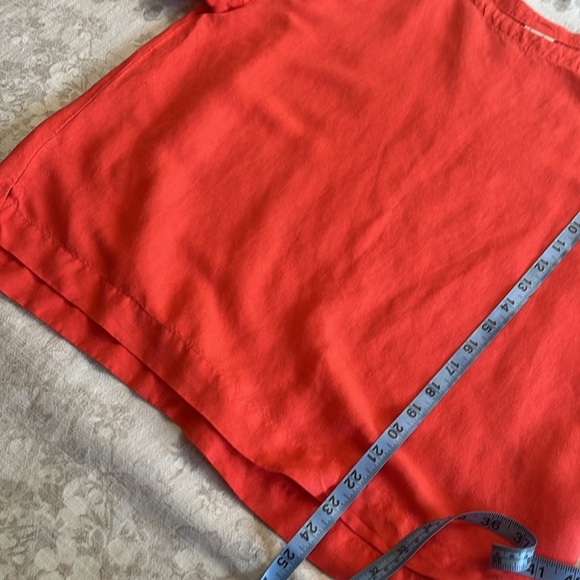 A New Day Vibrant Tangerine Linen Blend Top - Picture 10 of 14